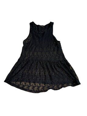 Express Womens Flowy Lace Tank Top-Black-Size S-GUC